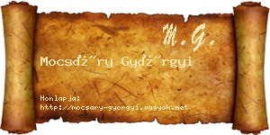 Mocsáry Györgyi névjegykártya