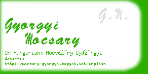 gyorgyi mocsary business card
